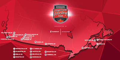 2017-18 Rogers Hometown Hockey Tour Map (CNW Group/Rogers Media)